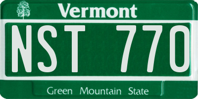 VT license plate NST770