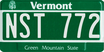 VT license plate NST772