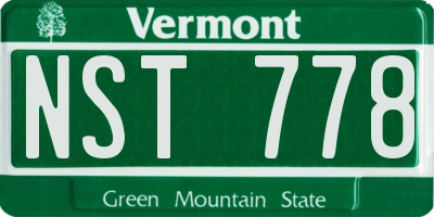 VT license plate NST778