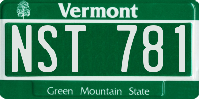 VT license plate NST781