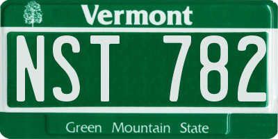 VT license plate NST782