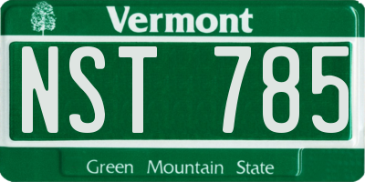 VT license plate NST785