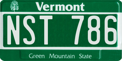 VT license plate NST786