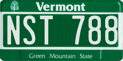 VT license plate NST788