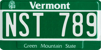 VT license plate NST789