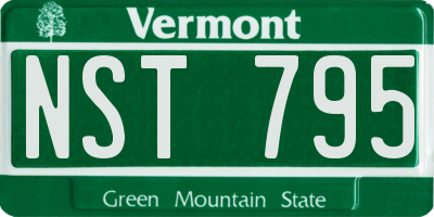 VT license plate NST795