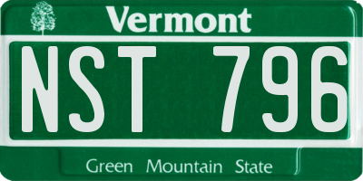 VT license plate NST796
