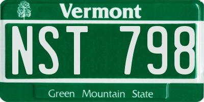 VT license plate NST798