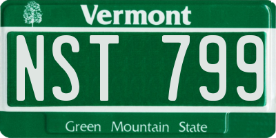 VT license plate NST799