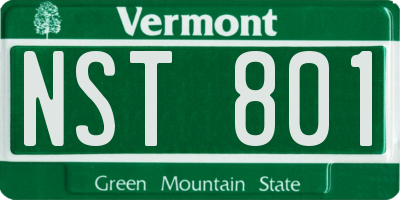 VT license plate NST801