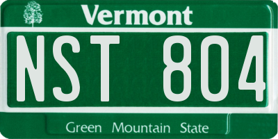 VT license plate NST804