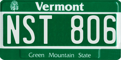 VT license plate NST806