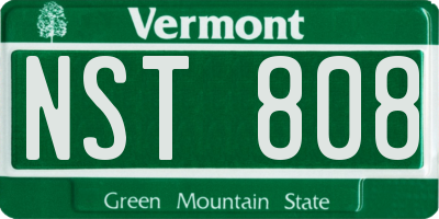 VT license plate NST808