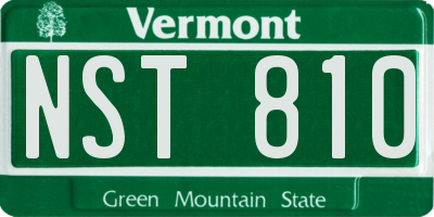 VT license plate NST810