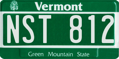 VT license plate NST812