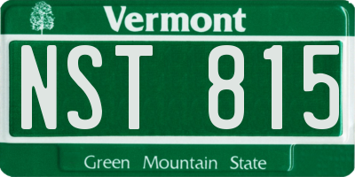 VT license plate NST815