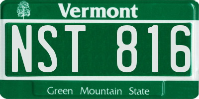 VT license plate NST816