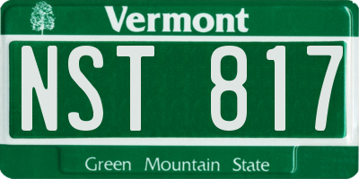 VT license plate NST817