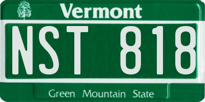 VT license plate NST818