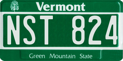 VT license plate NST824