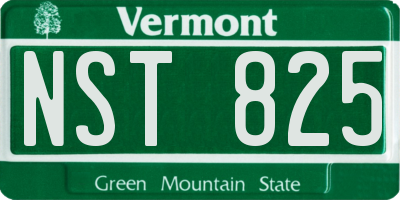 VT license plate NST825