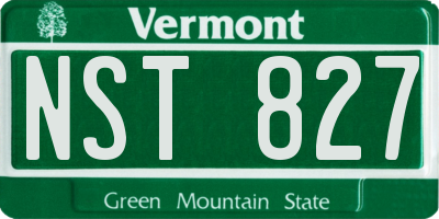 VT license plate NST827