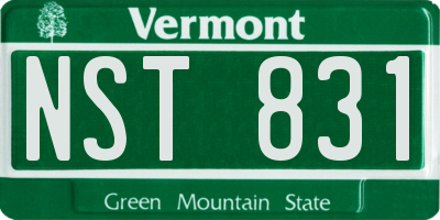 VT license plate NST831