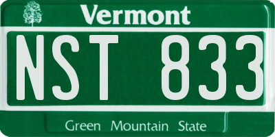 VT license plate NST833