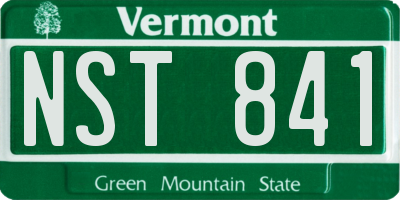VT license plate NST841