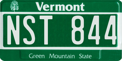 VT license plate NST844