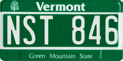 VT license plate NST846