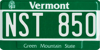 VT license plate NST850