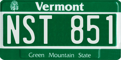 VT license plate NST851