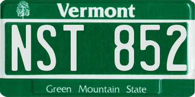 VT license plate NST852