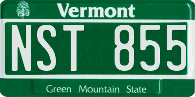 VT license plate NST855