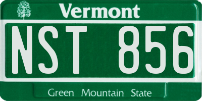 VT license plate NST856