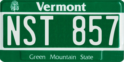 VT license plate NST857