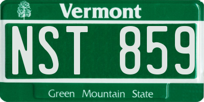 VT license plate NST859