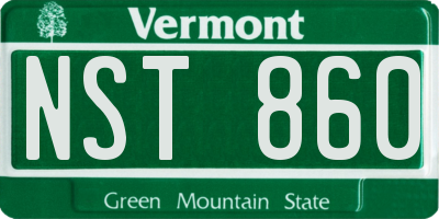 VT license plate NST860