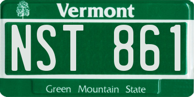 VT license plate NST861