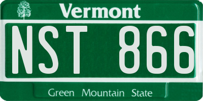 VT license plate NST866