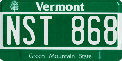 VT license plate NST868
