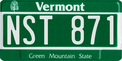VT license plate NST871