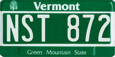 VT license plate NST872