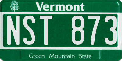 VT license plate NST873