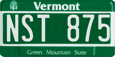 VT license plate NST875