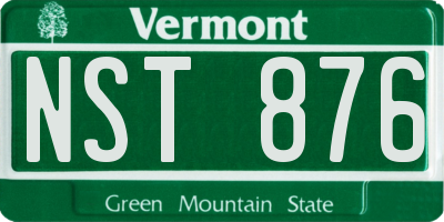 VT license plate NST876