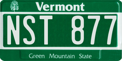 VT license plate NST877