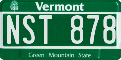 VT license plate NST878