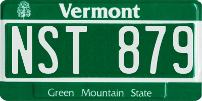 VT license plate NST879